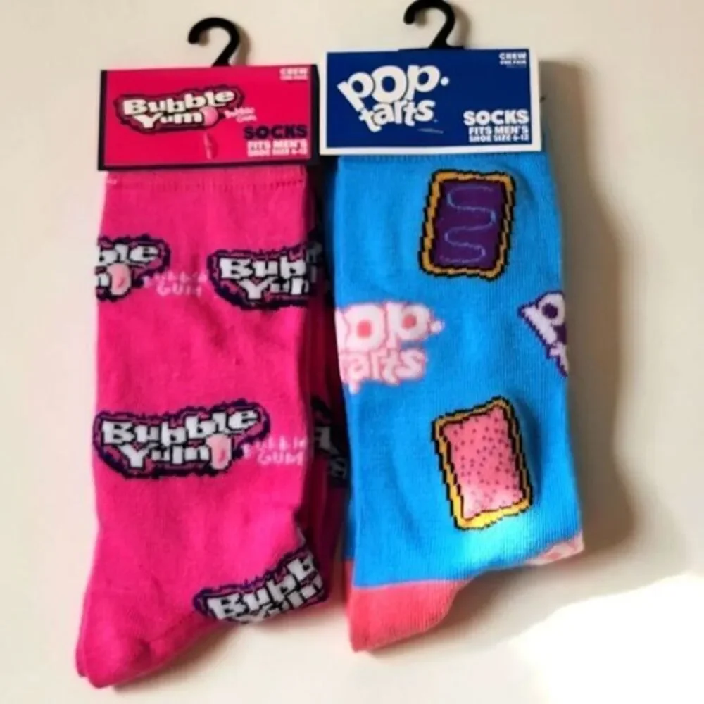 Bubble Gum and‎ Pastries Mens Novelty Crew Socks Size 6-12